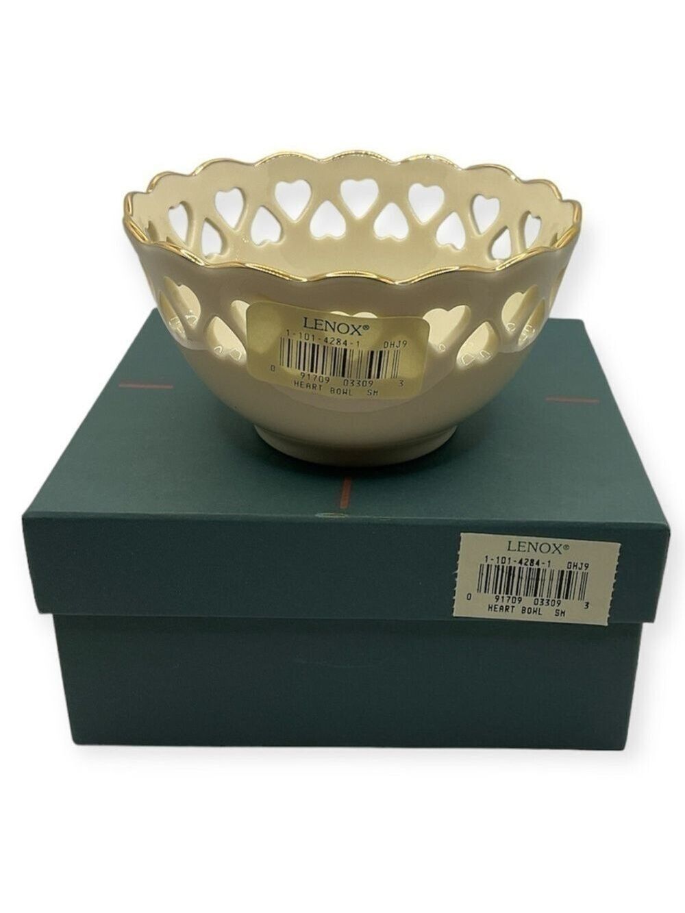 Lennox Porcelain Heart Bowl Gold Trim Vintage